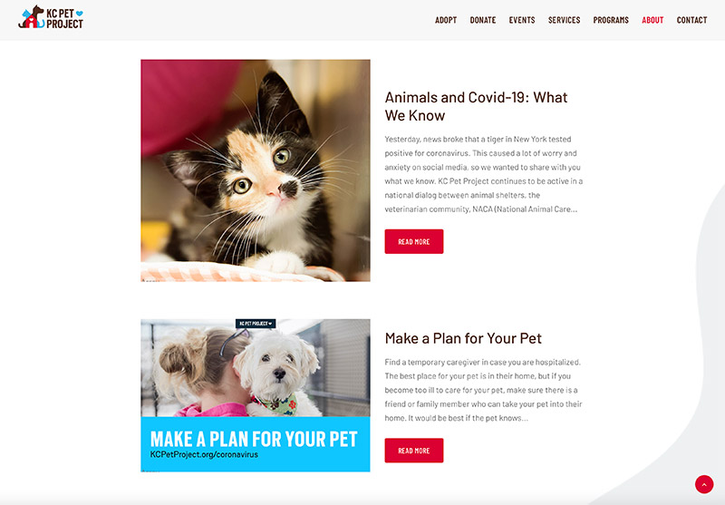 KC pet Project website