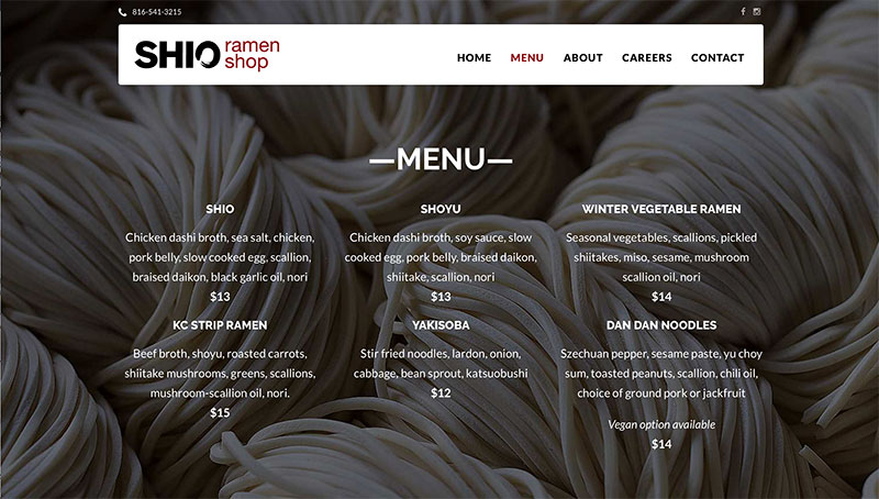 Kansas City web designer for restaurants